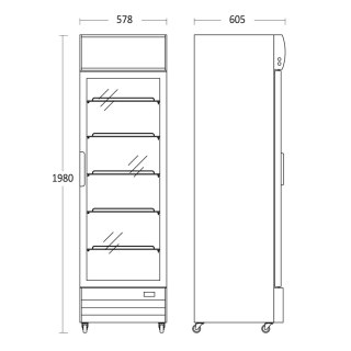 Szafa chłodnicza przeszklona czarna gastronomiczna 280l Resto Quality SD417BE