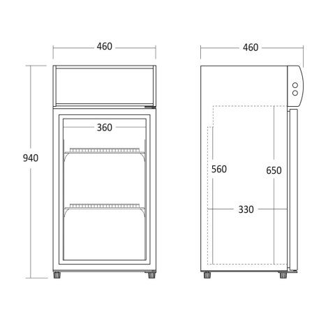 Szafa chłodnicza przeszklona czarna oświetlenie LED 60l Resto Quality SC81BE