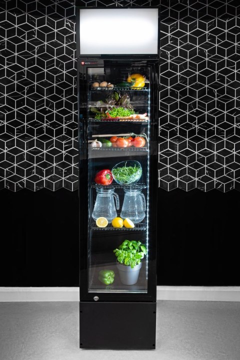 Szafa chłodnicza przeszklona czarna wymiary 390x475 mm Resto Quality RQ216-BLACK