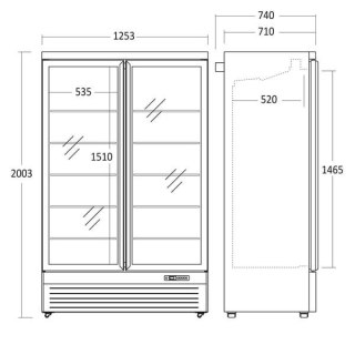 Szafa chłodnicza przeszklona dwudrzwiowa pojemność 1081 l Resto Quality DC1080BB