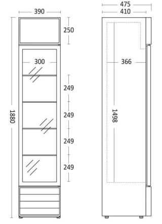 Szafa chłodnicza przeszklona gastronomiczna pojemność 160l Resto Quality SD217BE