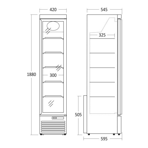 Szafa mroźnicza przeszklona czarna gastronomiczna 117l Resto Quality DF160BD