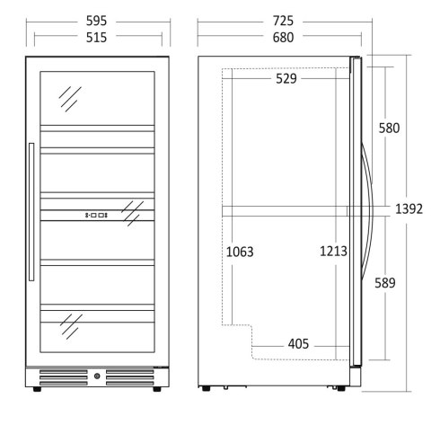 Winiarka chłodziarka do wina dwustrefowa 345 l 90 butelek Resto Quality SV104B