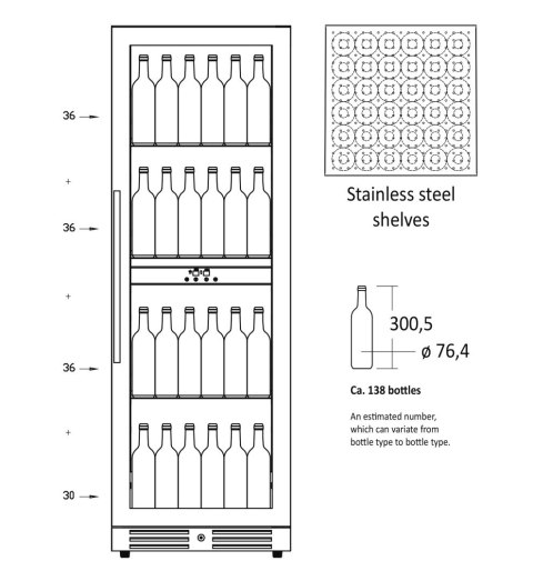 Winiarka chłodziarka do wina dwustrefowa 461 l 138 butelek Resto Quality SV1382B