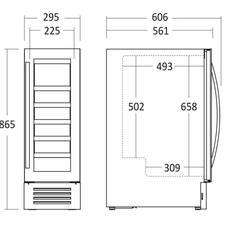 Winiarka chłodziarka do wina jednostrefowa 68 l 18 butelek Resto Quality SV19B