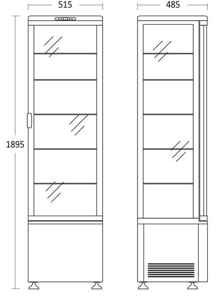 Witryna chłodnicza cukiernicza LED biała pojemność 270 l Resto Quality RTC287WE