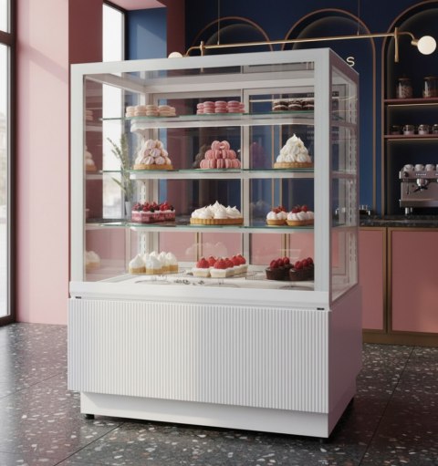 Witryna cukiernicza Dolce Fresca 700 Bianco białe wnętrze Resto Quality Dolce Fresca 700 Bianco