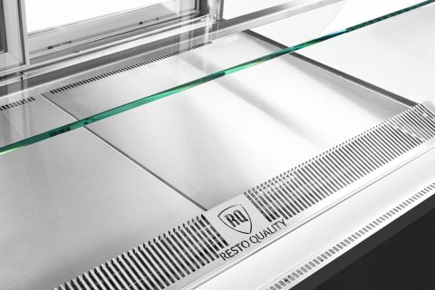 Witryna cukiernicza neutralna Premium wnętrze nierdzewne Resto Quality DOLCE VISIONE NEUTRO 900 W4