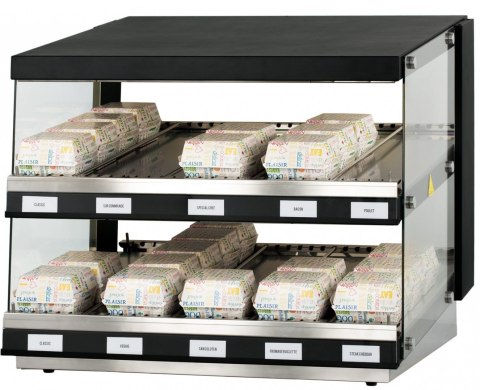 Witryna grzewcza do burgerów dwie półki 1,16 kW 800x640x685 mm Resto Quality RQBIN