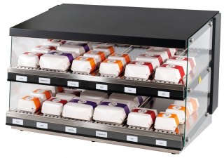 Witryna grzewcza do burgerów dwie półki 1,86 kW 1106x700 mm Resto Quality RQBINL