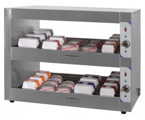 Witryna grzewcza do burgerów dwie półki 2 kW 1200x600x900 mm Resto Quality RQBINPP120