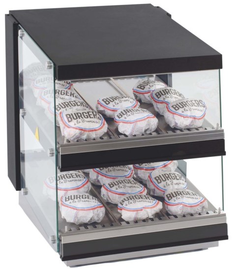 Witryna grzewcza do burgerów dwie półki moc 0,98 kW 550x707 mm Resto Quality RQBIN552