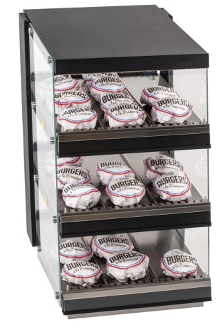 Witryna grzewcza do burgerów trzy półki 1,47 kW 550x739 mm Resto Quality RQBIN553