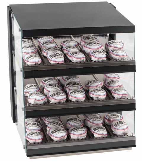 Witryna grzewcza do burgerów trzy półki 1,74 kW 800x739 mm Resto Quality RQBIN803