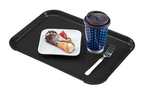 Duża taca do fast foodu czarna polipropylenowa 35x45 cm Cambro 1418FF110