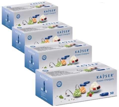 Naboje N2O do Syfonu do Bitej Śmietany Dekoratora 200 Sztuk | KAYSER 11514