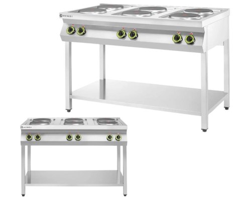 Out Kuchnia elektryczna 6-płytowa Kitchen Line 15,6 kW 400 V Hendi 226230