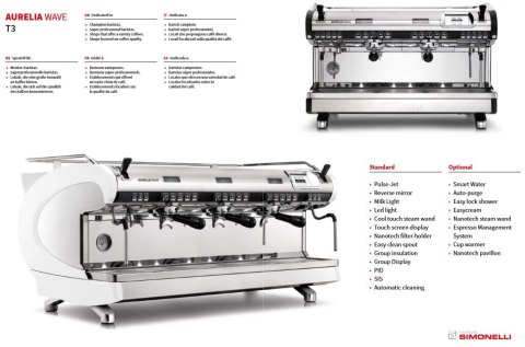 Ekspres ciśnieniowy 2-grupowy, wolumetryczny, Aurelia Wave 2gr T3, Nuova Simonelli