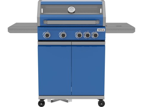 Grill gazowy Itami 4+1 palniki 14,5 kW z szybą niebieski Yato YG-20033