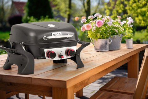 Grill gazowy przenośny Yake 2 palniki 5 kW Yato YG-20005