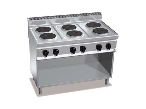 Kuchnia HIGH POWER elektryczna 6-płytowa na podstawie 15,6 kW/400V E7P6M Berto's