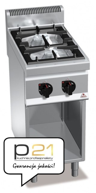 Kuchnia HIGH POWER gazowa 2-palnikowa na podstawie 10,5 kW,G7F2M Berto's