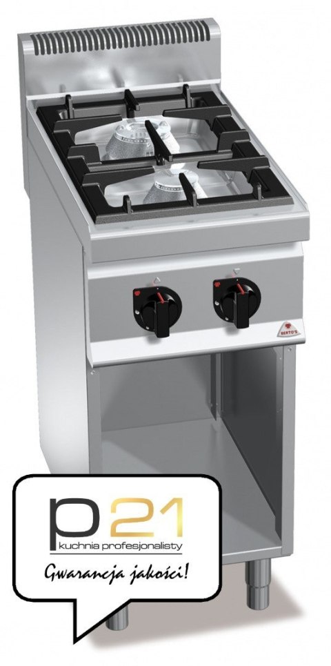 Kuchnia HIGH POWER gazowa 2-palnikowa na podstawie 10,5 kW,G7F2M Berto's