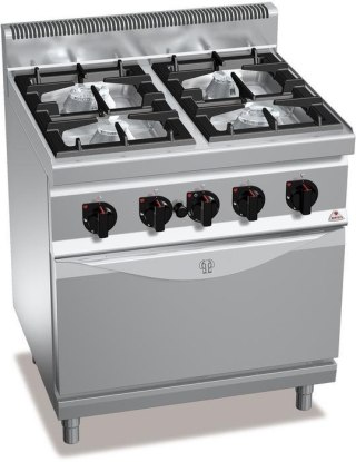 Kuchnia HIGH POWER gazowa 4-palnikowa z piekarnikiem GN2/1 21 kW + 7,8 kW,G7F4+FG Berto's