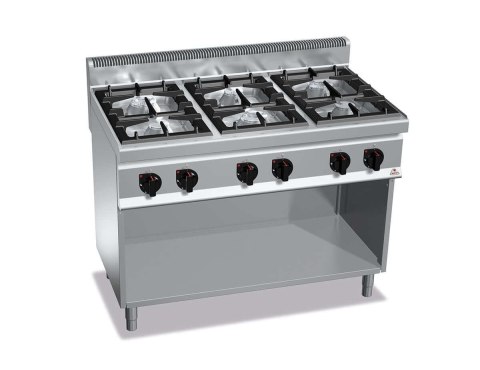 Kuchnia HIGH POWER gazowa 6-palnikowa na podstawie 31,5 kW,G7F6M Berto's