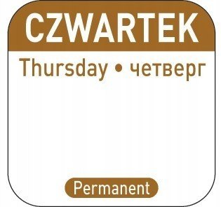 Naklejki Wielorazowe - 1000 Sztuk Czwartek | HENDI 850107