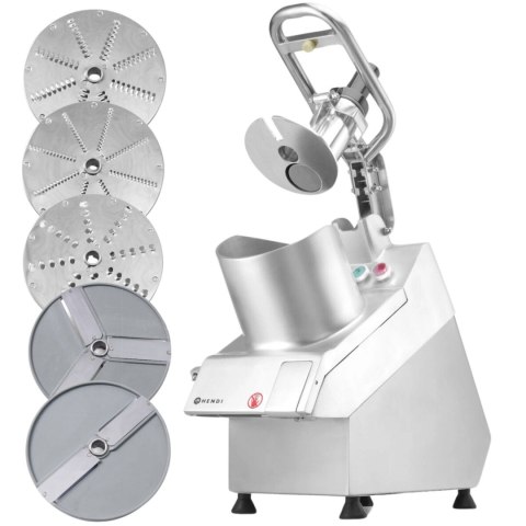 Out Elektryczna szatkownica do warzyw z dużym otworem i zestawem tarcz Hendi 231852