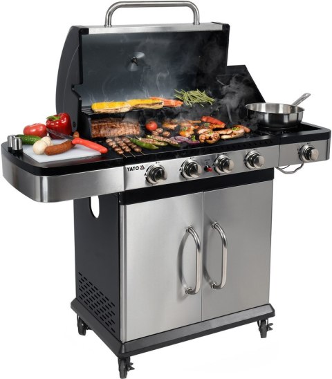 Grill gazowy Zushi 4+1 stal nierdzewna 14,2 kW Yato YG-20019