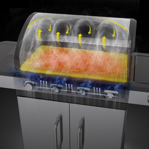 Grill gazowy Zushi 4+1 stal nierdzewna 14,2 kW Yato YG-20019