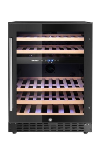Lodówka do wina 2-strefowa poj. 46 butelek Arktic czarna 570x595x(H)820