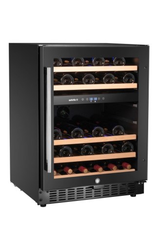 Lodówka do wina 2-strefowa poj. 46 butelek Arktic czarna 570x595x(H)820