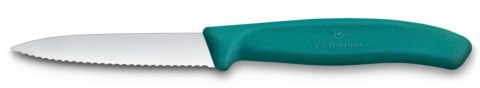 Nóż do jarzyn z ząbkowanym ostrzem, Victorinox, zielony, (L)190mm