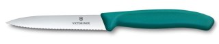 Nóż do jarzyn z ząbkowanym ostrzem, Victorinox, zielony, (L)212mm