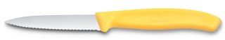 Nóż do jarzyn z ząbkowanym ostrzem, Victorinox, żółty, (L)190mm