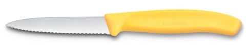 Nóż do jarzyn z ząbkowanym ostrzem, Victorinox, żółty, (L)190mm