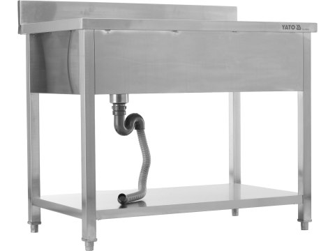 Stół nierdzewny ze zlewem jednokomorowym 120x60 cm Yato YG-30901