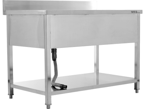 Stół nierdzewny ze zlewem jednokomorowym 120x70 cm Yato YG-30904