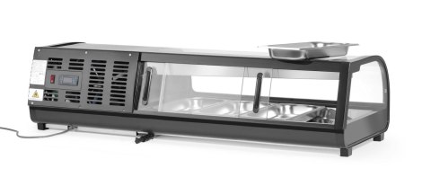 Witryna nadstawka chłodnicza do sushi 4x GN 1/3 z pojemnikami czarna Arktic 274071
