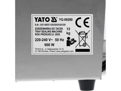 Zgrzewarka do tacek cateringowych Yato YG-09280