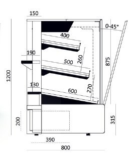 Witryna cukiernicza ECO 1300/1350/1360 Cebea Bochnia CAROLL ECO 1360