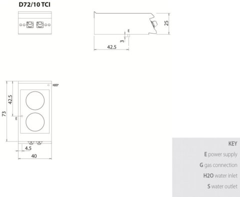 OLIS | Kuchnia indukcyjna 7 kW bez podstawy Diamante 700