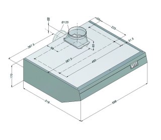 Okap Gastronomiczny 600x520 mm Bartscher