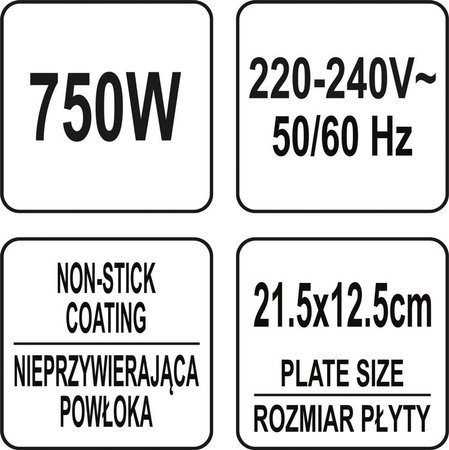 Opiekacz do kanapek 750W | Lund 67523