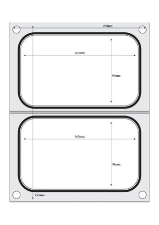 Matryca do Zgrzewarki Na Dwie Tacki 178x113 mm | HENDI 805589