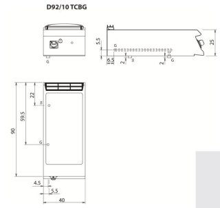 Bemar gazowy, 3 kW, 1x GN1/3 + 1x GN1/3, bez podstawy, Diamante 90, Olis