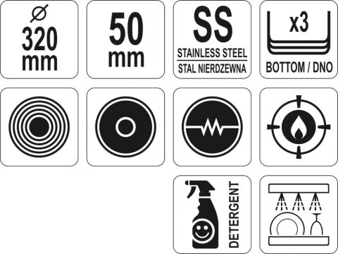 Patelnia Ze Stali Nierdzewnej Ø32 cm Yato YG-00103